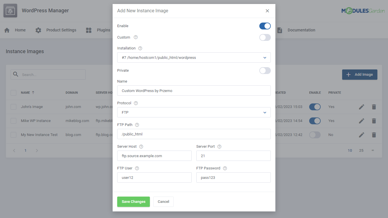 WordPress Manager For WHMCS: Module Screenshot 43