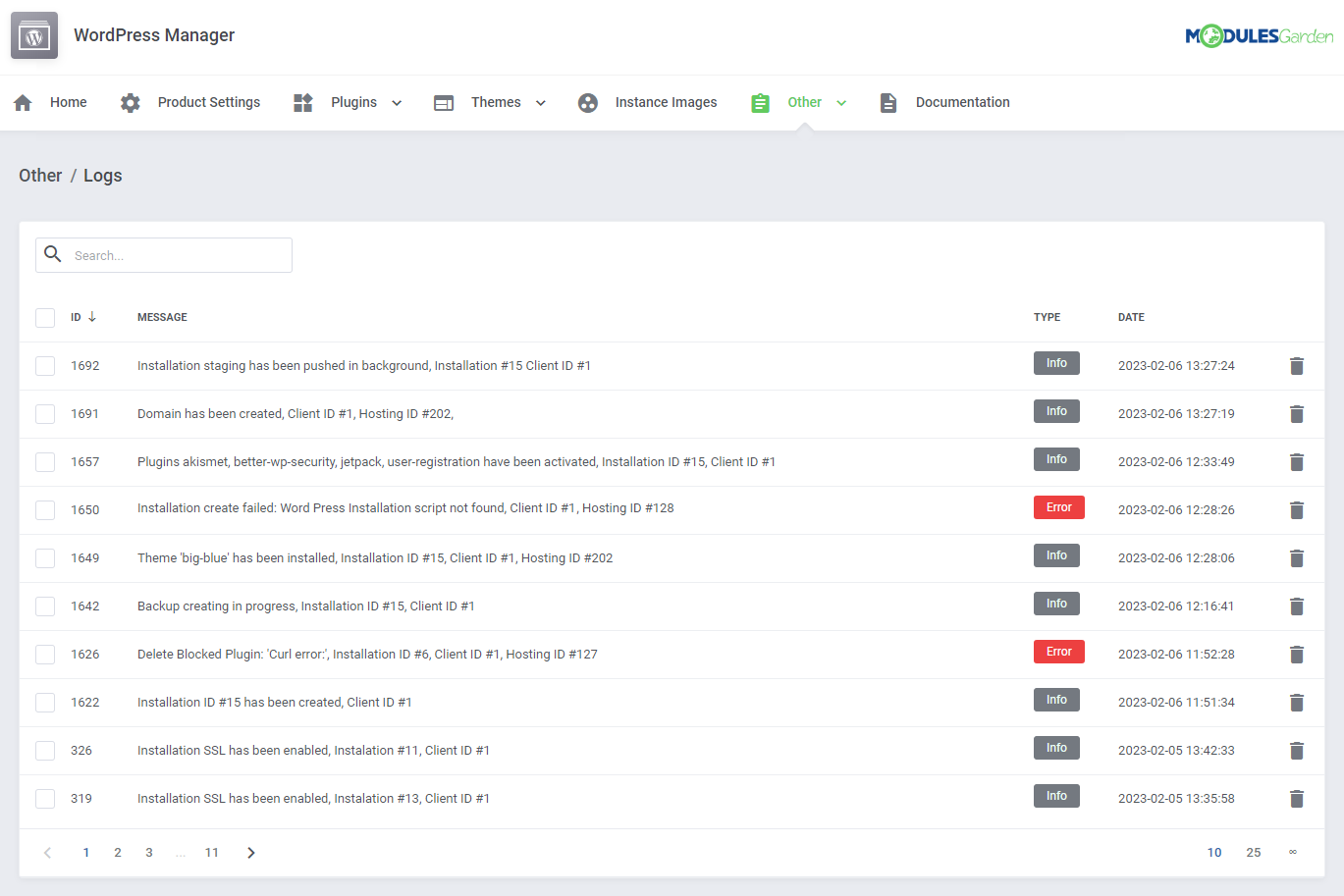 WordPress Manager For WHMCS: Module Screenshot 44