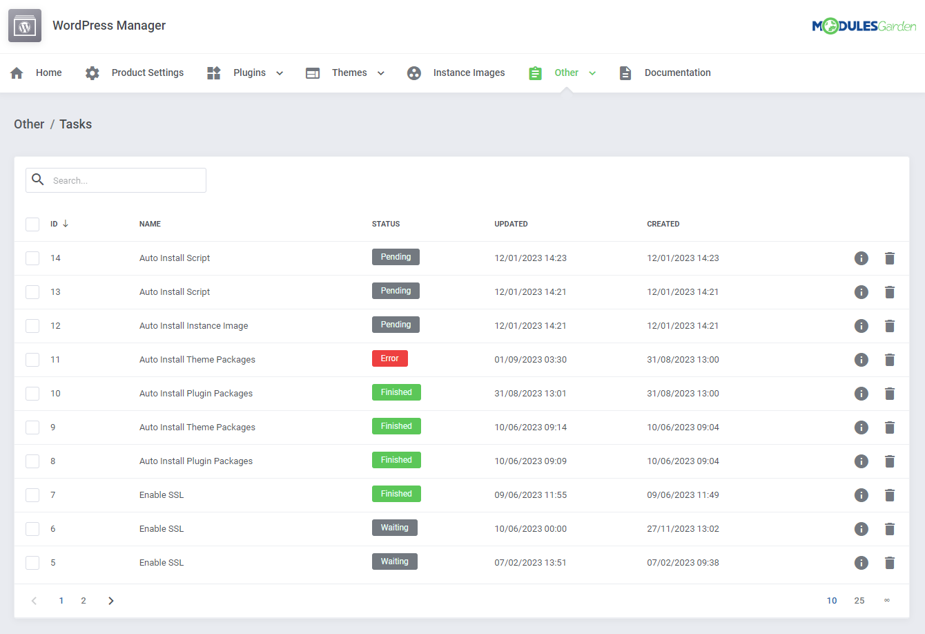 WordPress Manager For WHMCS: Module Screenshot 45