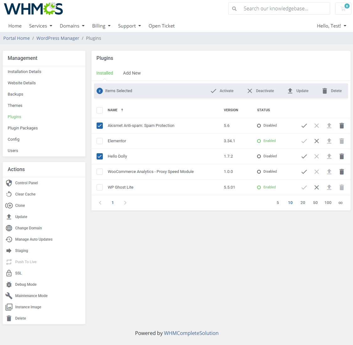 WordPress Manager For WHMCS: Module Screenshot 19