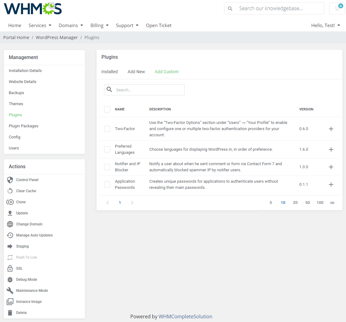WordPress Manager For WHMCS: Module Screenshot 21