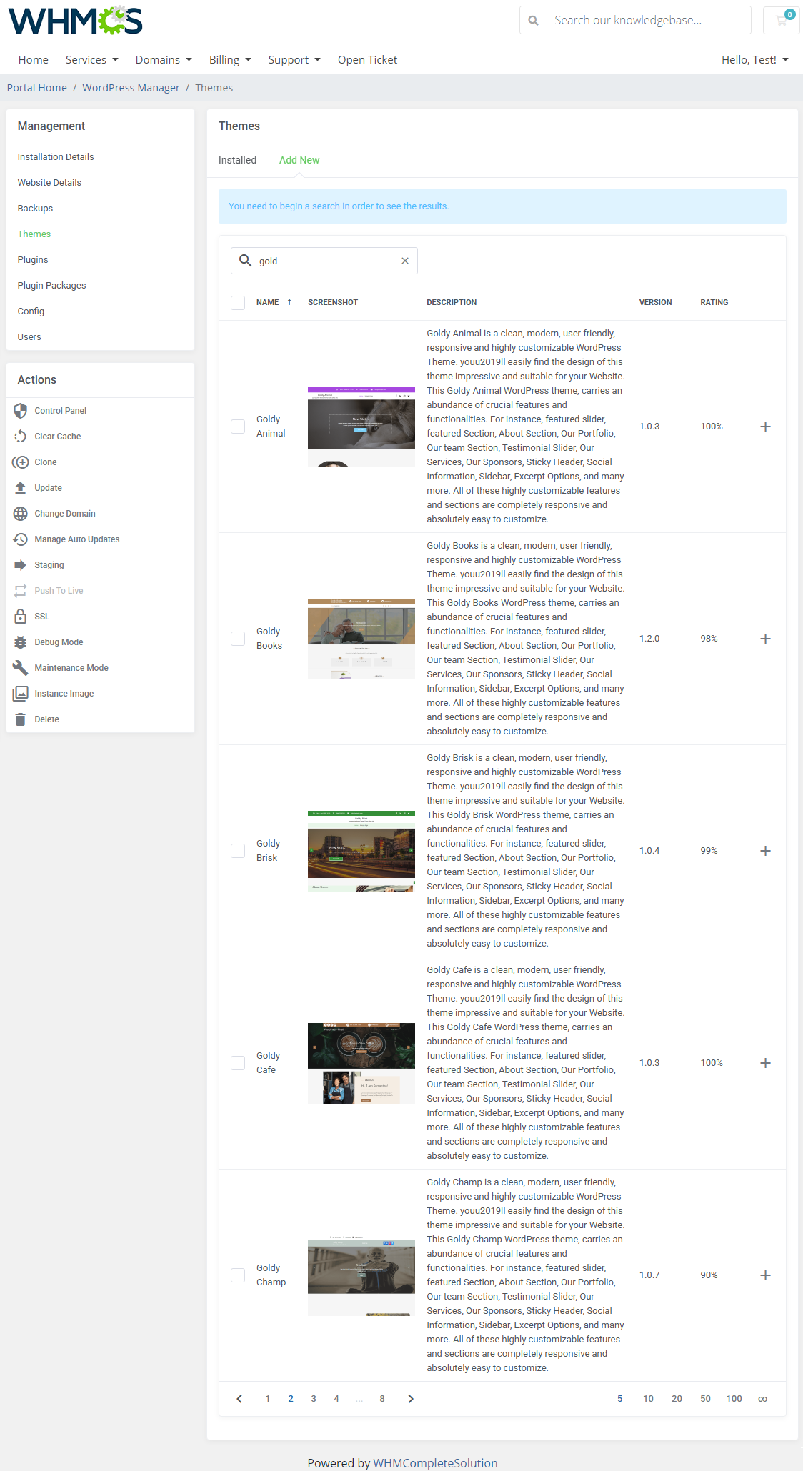 WordPress Manager For WHMCS: Module Screenshot 17