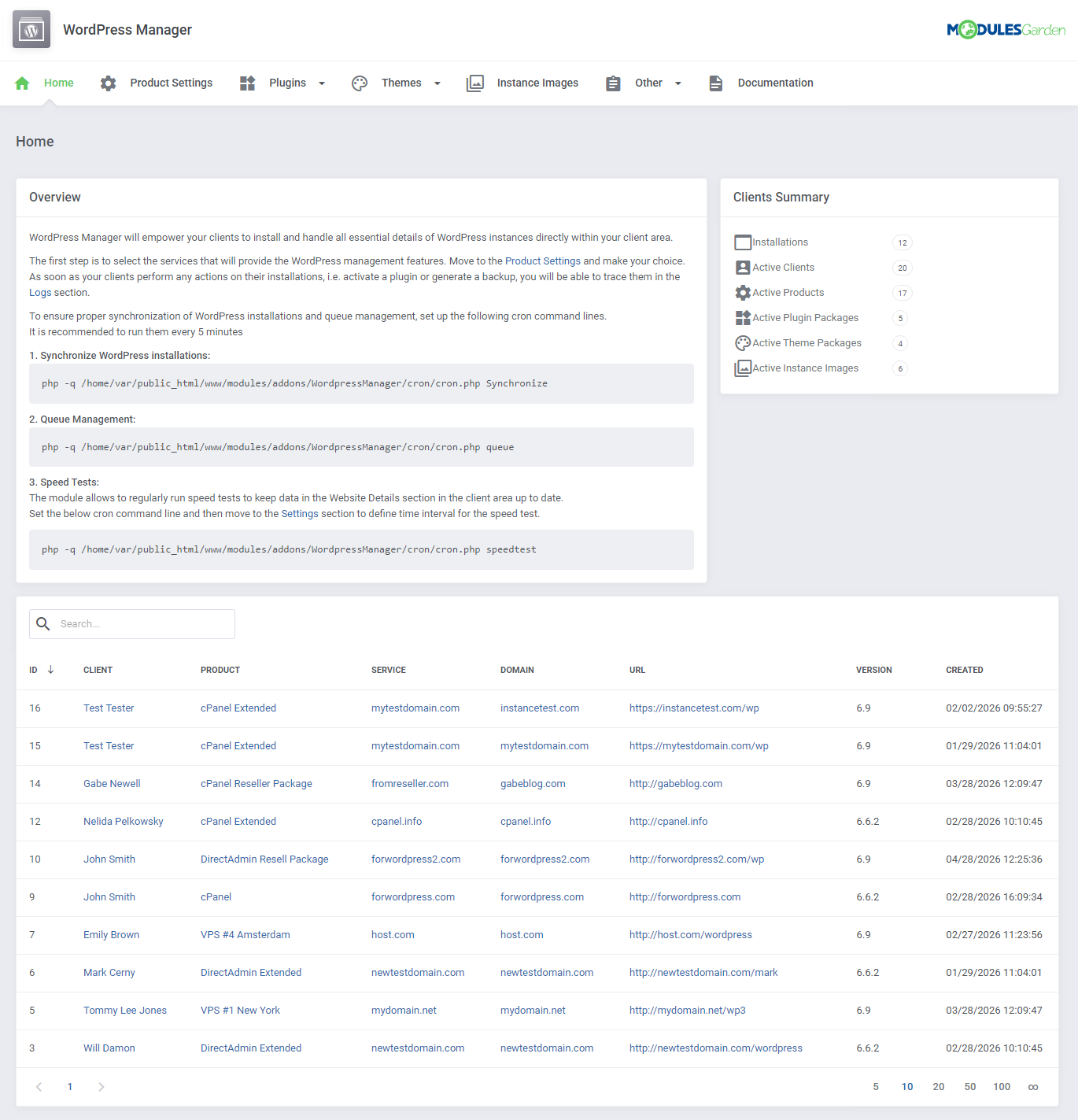 WordPress Manager For WHMCS: Module Screenshot 26