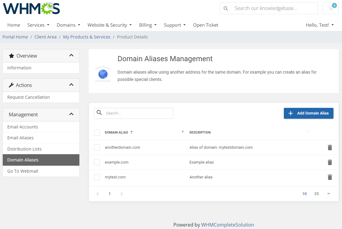 Zimbra & Carbonio Email For WHMCS: Module Screenshot 12
